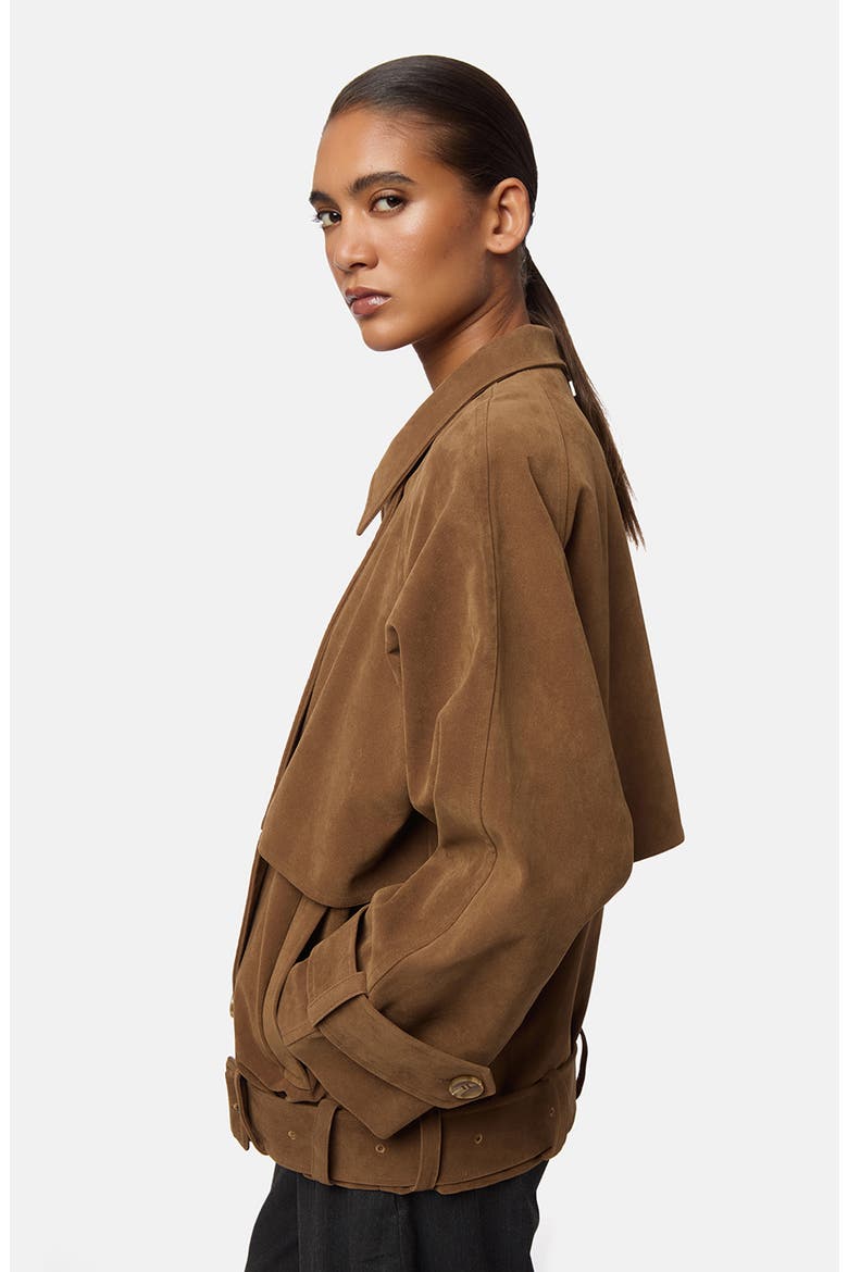 UNDERCOVER ラバークロスアーミーポケット オーバーコート Apparis Gaia Faux Suede Short Trench Coat (Women) | Nordstrom