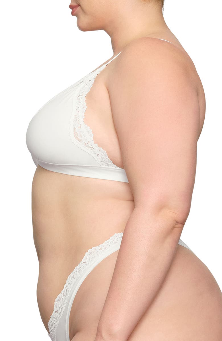 SKIMS Fits Everybody Lace Triangle Bralette, Alternate, color, Marble