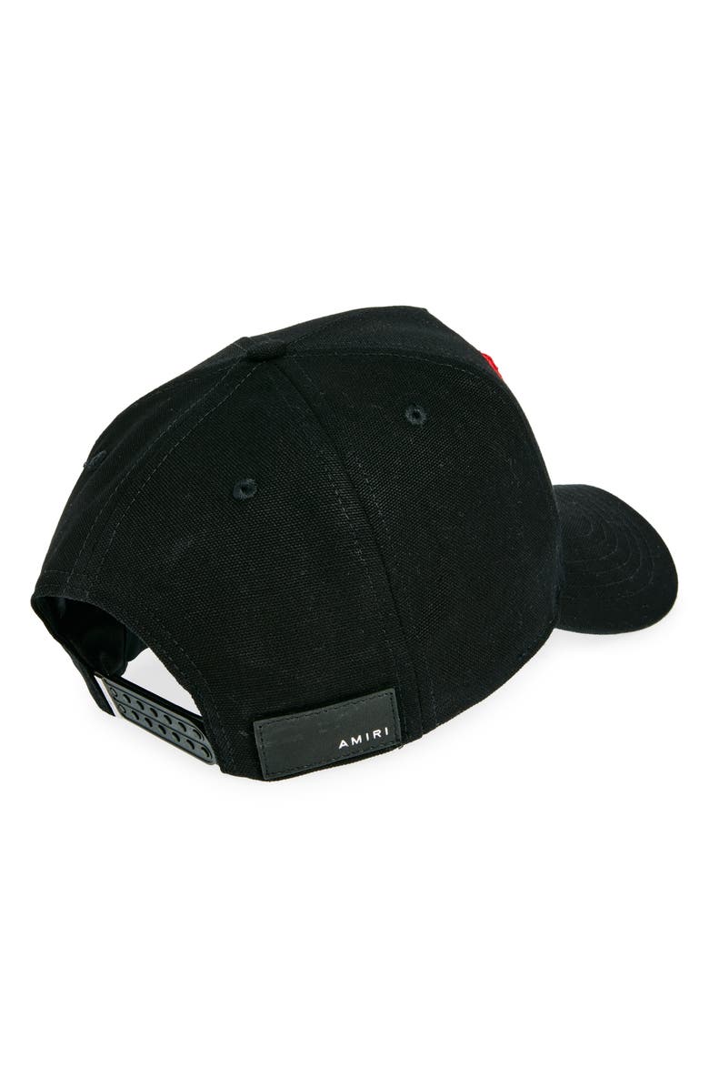 AMIRI Staggered Logo Cotton Canvas Baseball Cap, Alternate, color, Black Red