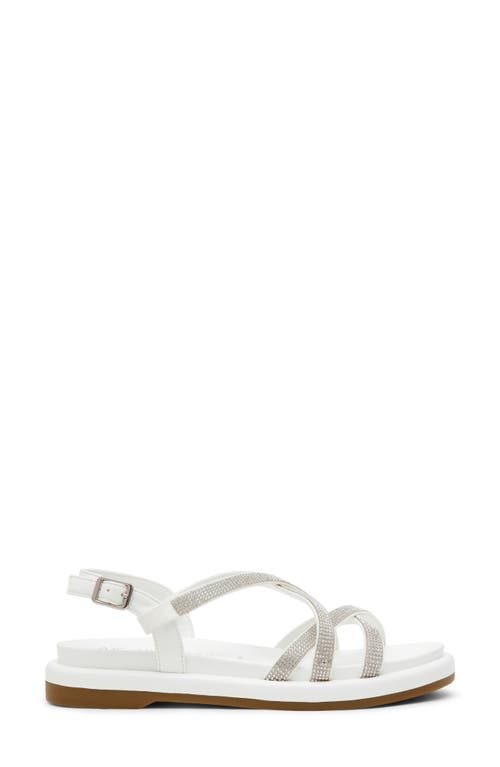 Anne Klein Esmeralda Strappy Sandal In White Microsuede
