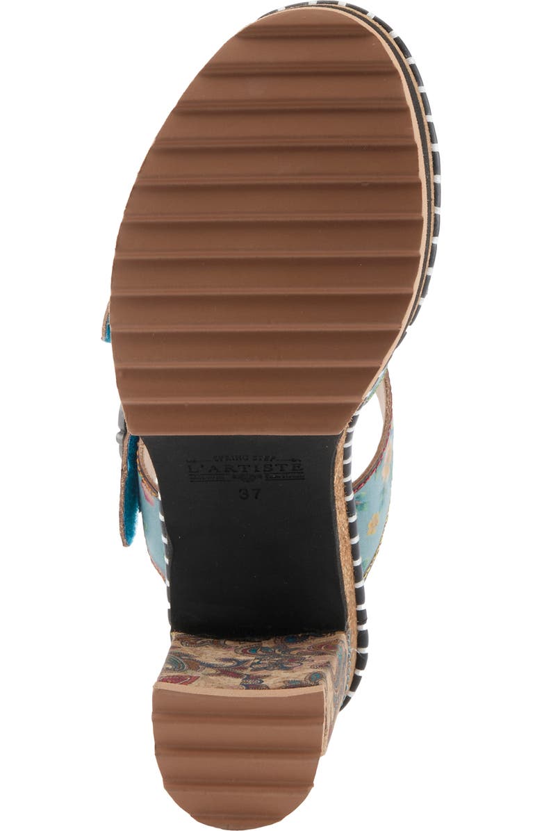 L'Artiste by Spring Step Milemarker Platform Slide Sandal, Alternate, color, Blue Multi