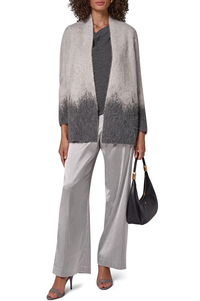 Ombre Shawl Neck Cardigan, Alternate, color, GREY OMBRE