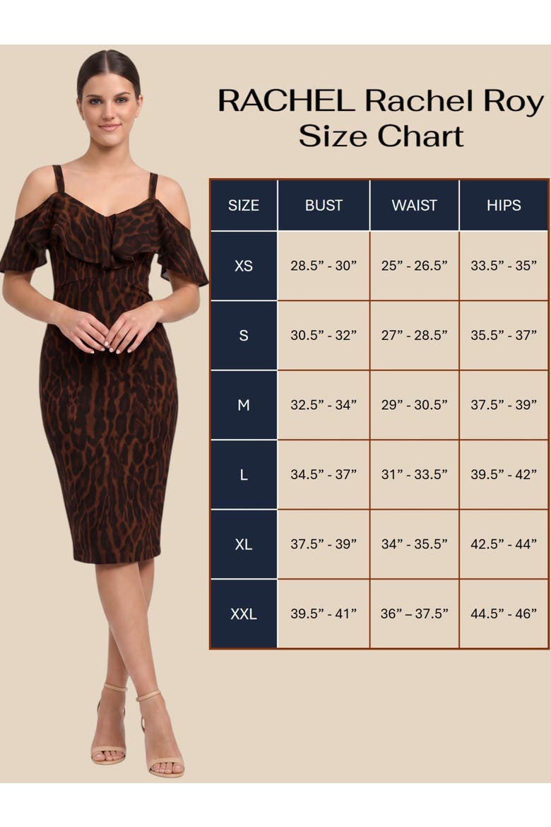 Marcella Printed Off the Shoulder Ruffle Midi Dress, Alternate, color, Holiday Leopard