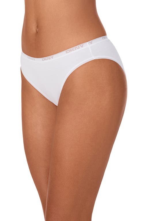 Dkny Table Top Stretch Cotton Blend Bikini In White
