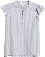 Caslon® Flutter Sleeve Popover Top