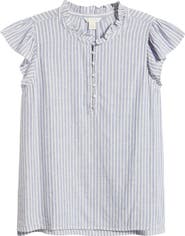 Caslon® Flutter Sleeve Popover Top