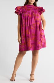 SUGARLIPS In The Jungle Print Ruffle Sleeve Shift Dress
