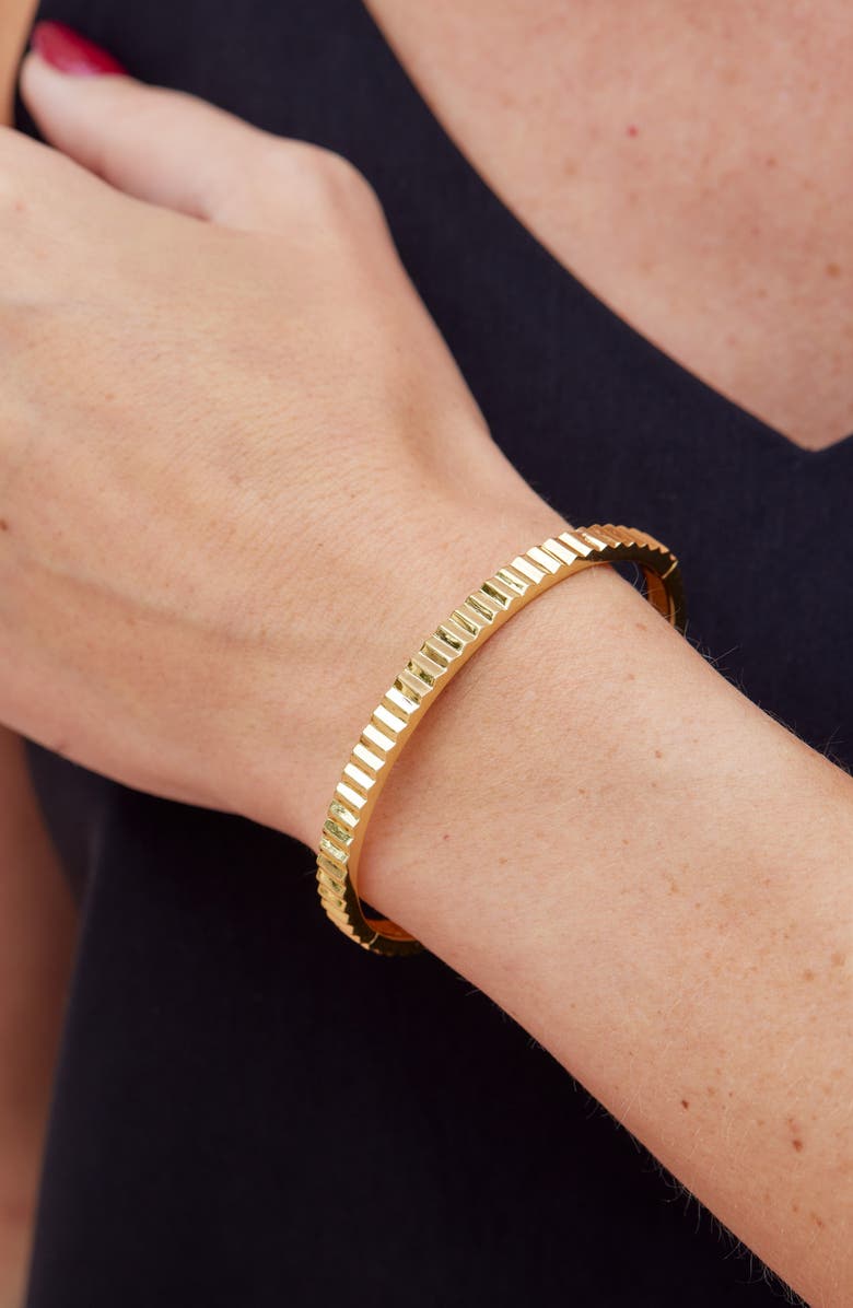 SAVVY CIE JEWELS Ribbed Bangle, Alternate, color, Yellow