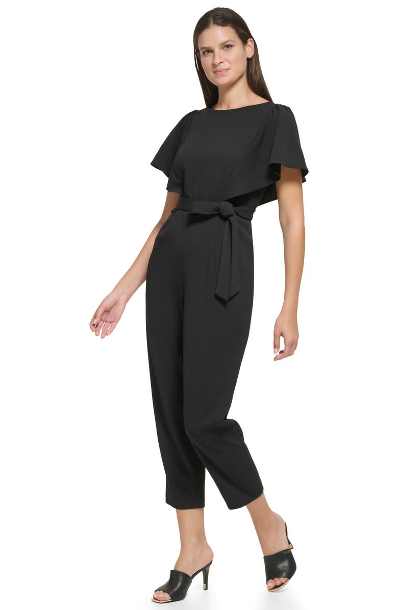 DKNY Flutter Sleeve Jumpsuit, Alternate, color,