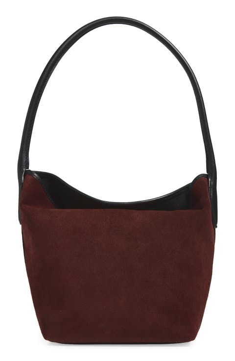 The Port Suede Lid Shoulder Bag