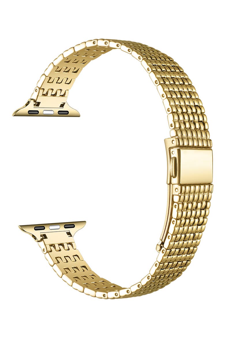 Brooklyn Stainless Steel Apple Watch® Bracelet Watchband, Alternate, color, GOLD