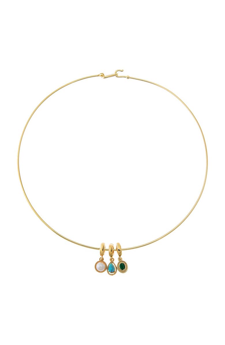 BY ADINA EDEN Turquoise CZ Teardrop Charm, Alternate, color, Turquoise