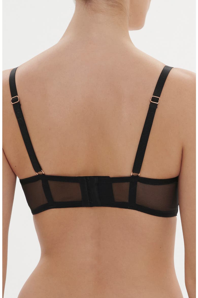 Celeste Underwire Demi Bra, Alternate, color, BLACK