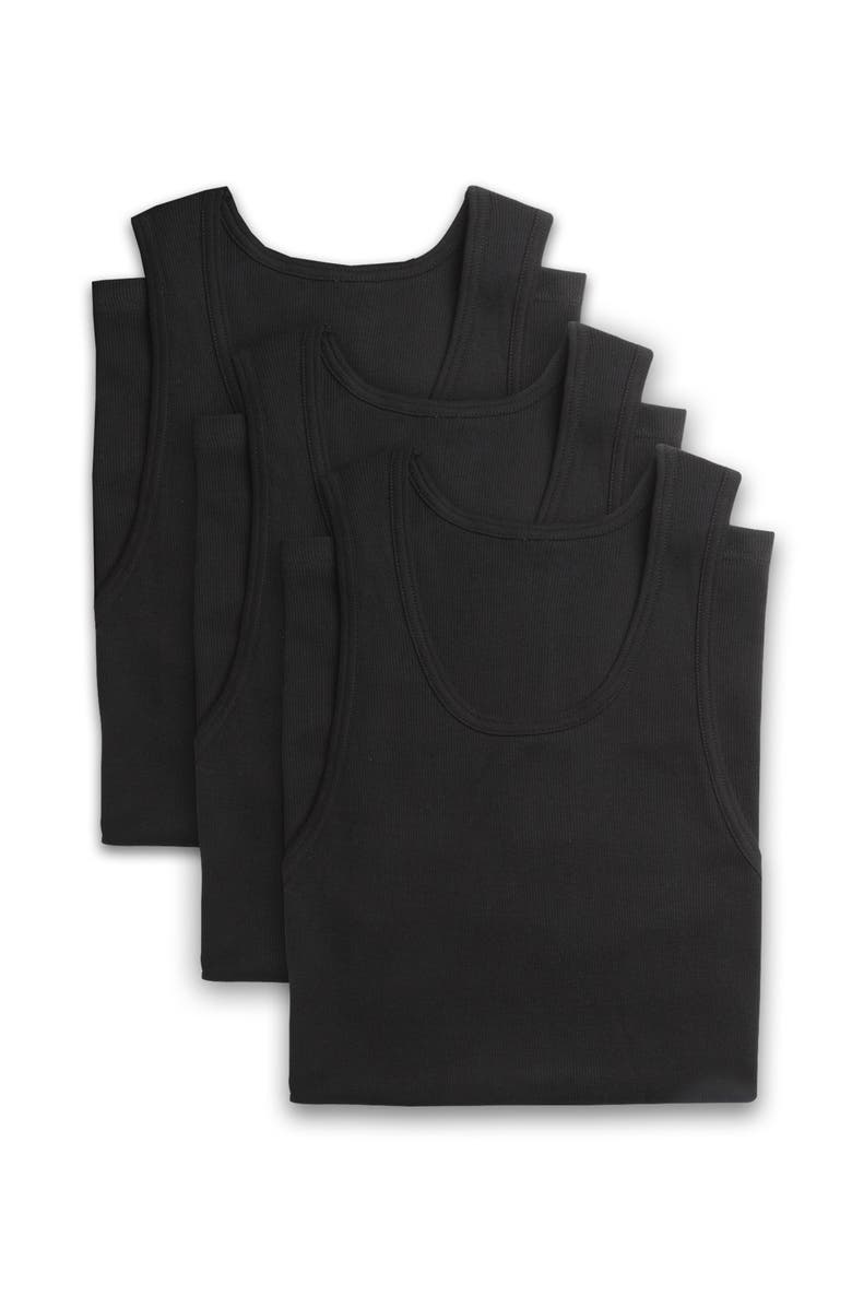 Harbor Bay by DXL 3-Pack Athletic T-Shirts, Alternate, color, Black