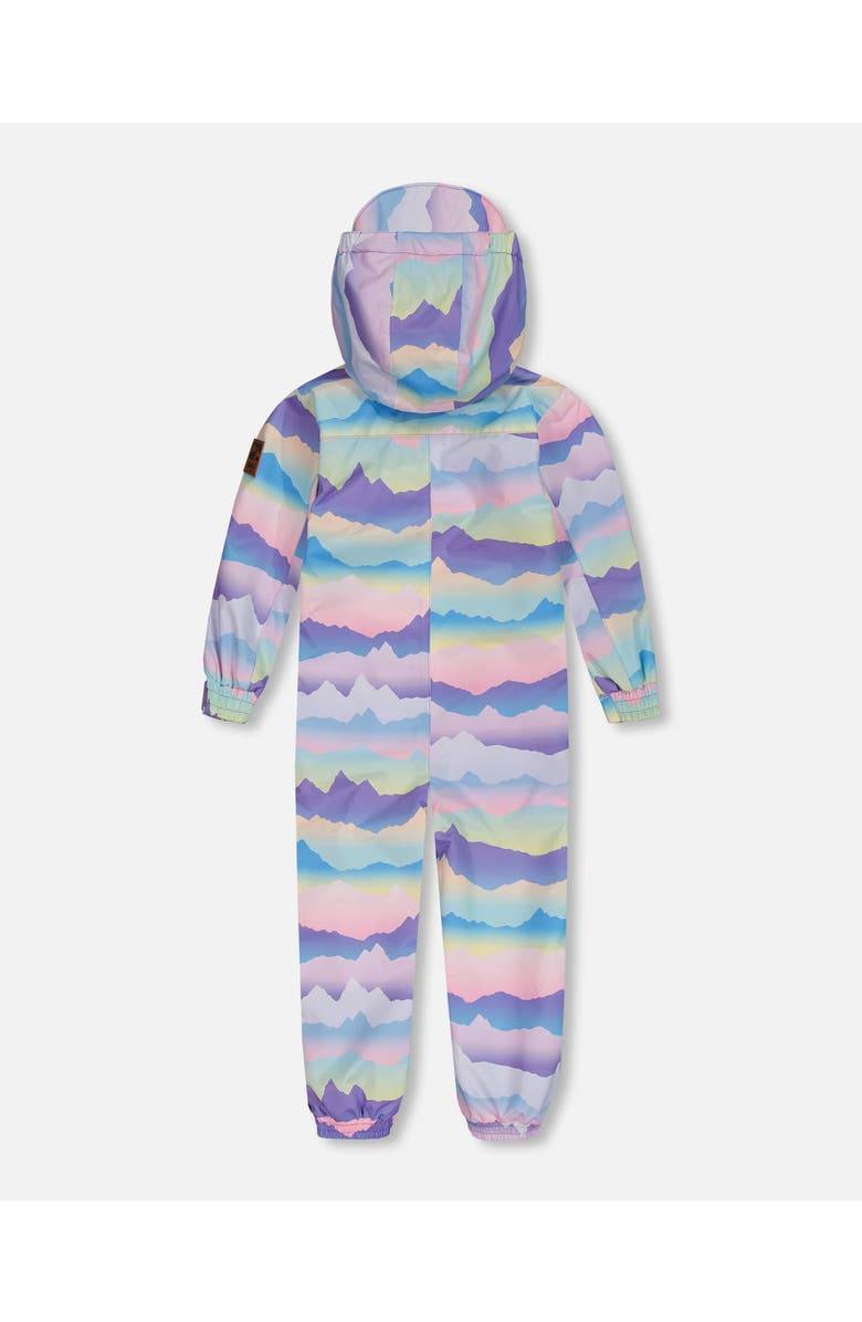 Deux par Deux Little Kids Unisex Printed Mid-Season One-Piece Outerwear Mauve And Blue, Pink Mountain, Alternate, color, 