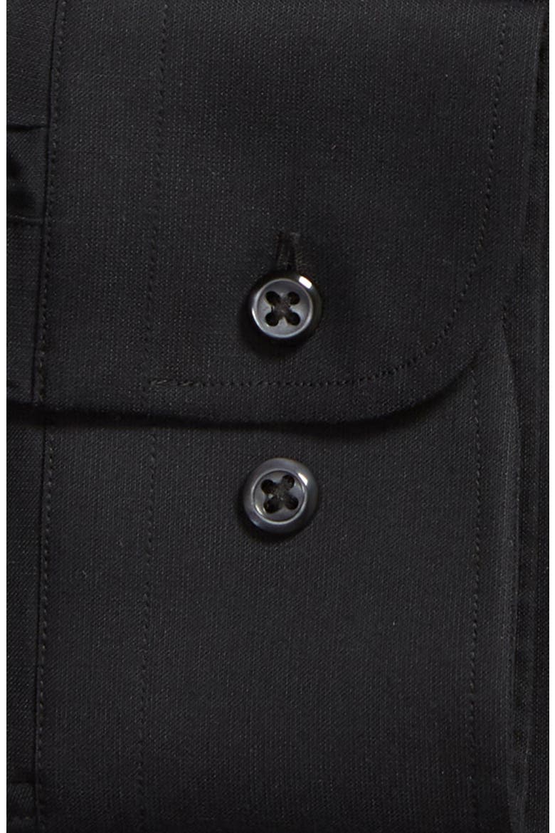 Tech-Smart Trim Fit Stretch Pinpoint Dress Shirt, Alternate, color, BLACK ROCK