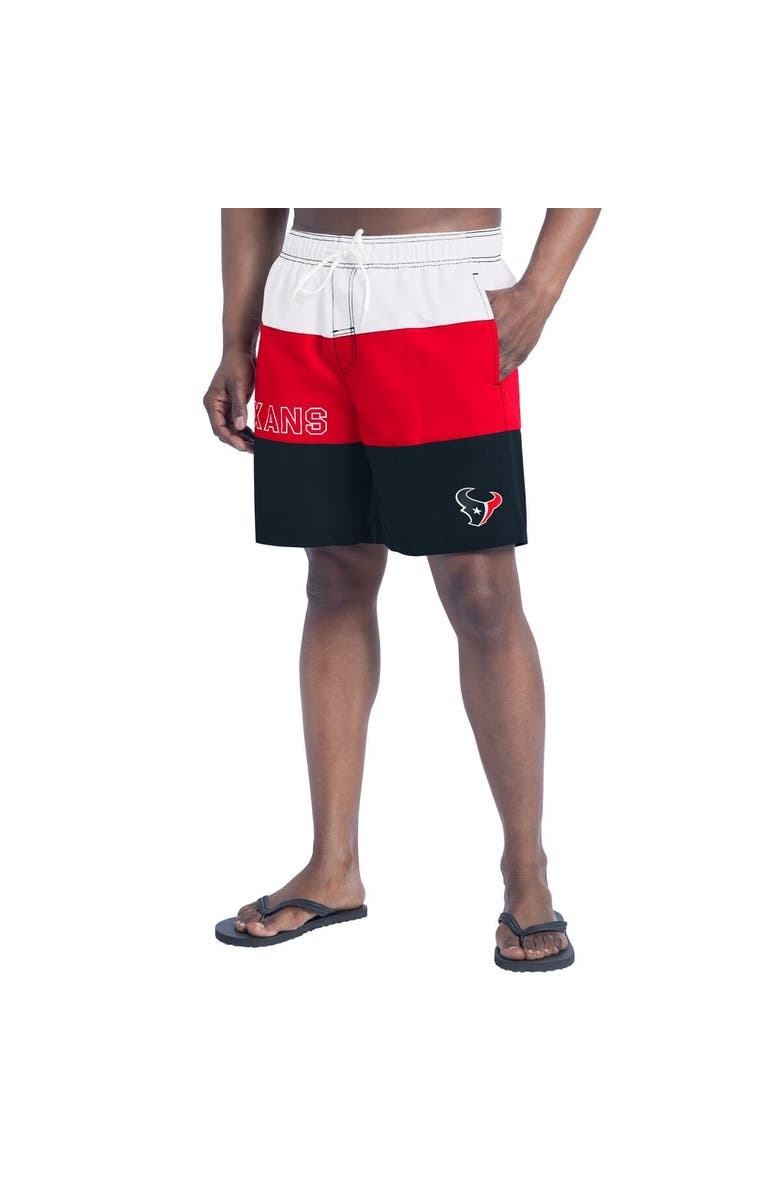G-III SPORTS BY CARL BANKS Men's G-III Sports by Carl Banks  Navy/Red Houston Texans Sunrise Volley Swim Shorts, Alternate, color, Navy