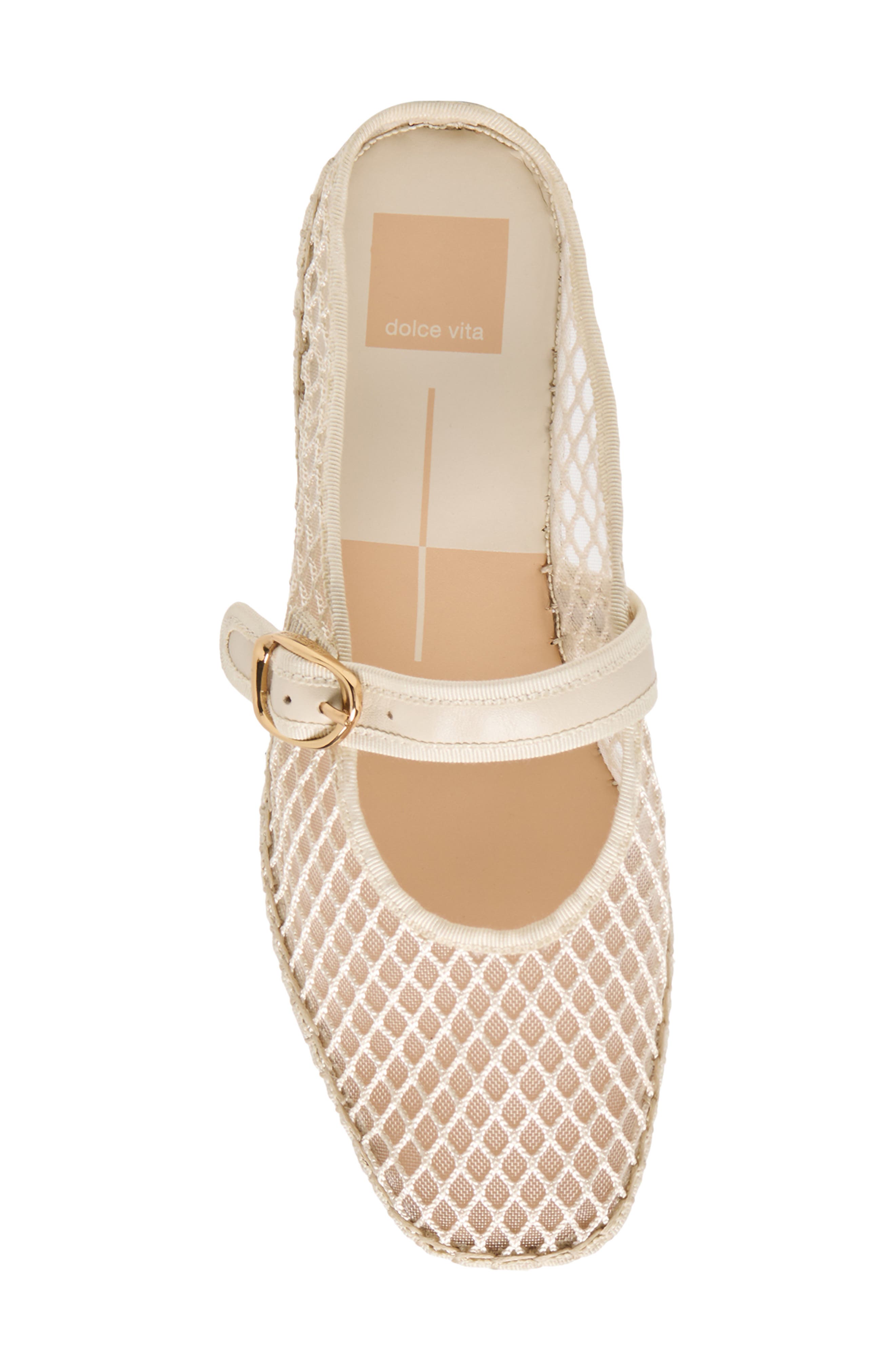Milie Mary Jane Flat, Alternate, color, ECRU WOVEN MESH
