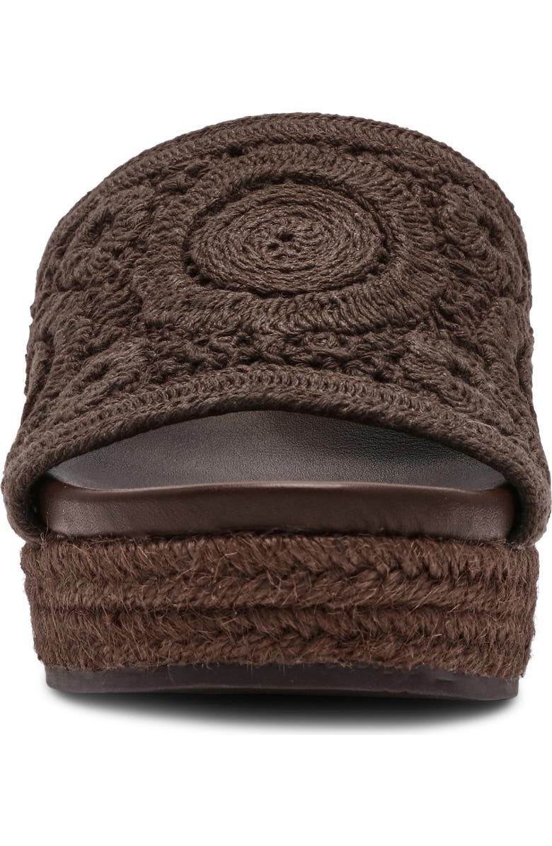 Anne Klein Effy Espadrille Slide Sandal, Alternate, color, Chocolate Brown Crochet