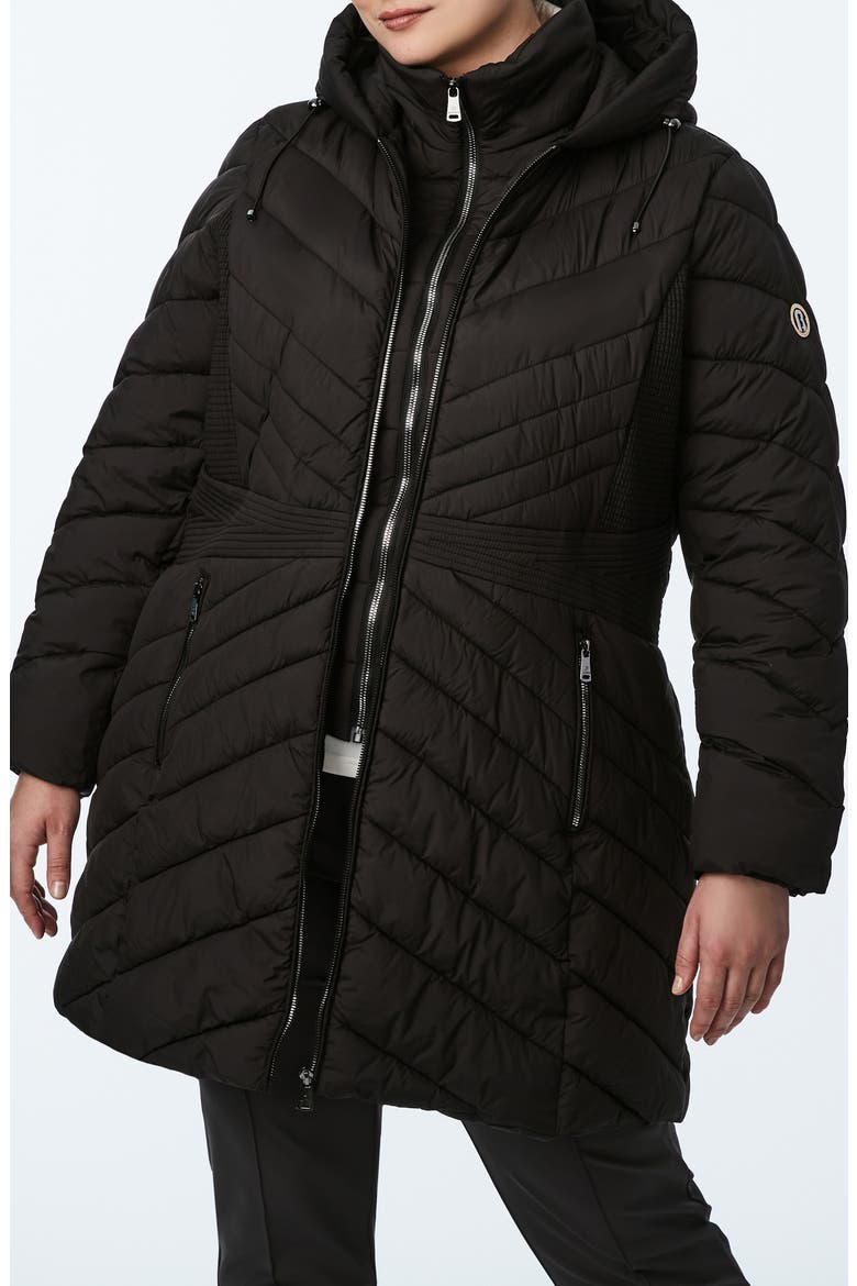 Softy Glam EcoPlume™ Packable Puffer Coat, Alternate, color, BLACK
