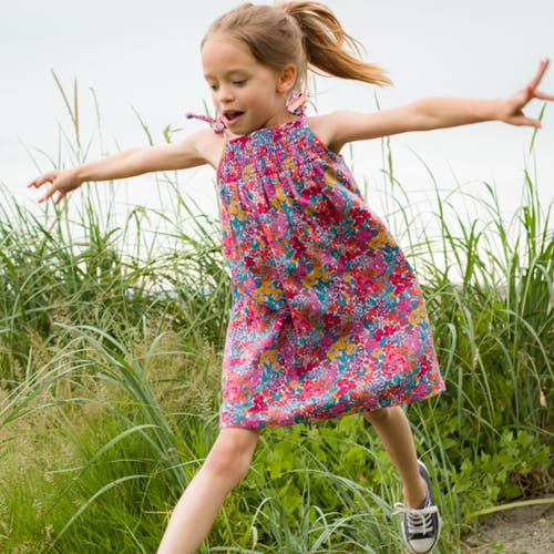 Beet World Betty Girls Smocked Strap Dress In Pink