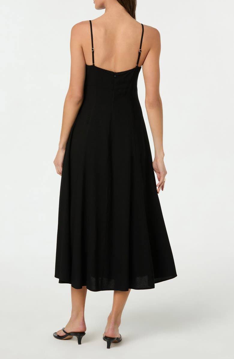 ASTR the Label Linen Blend Midi Dress, Alternate, color, Black