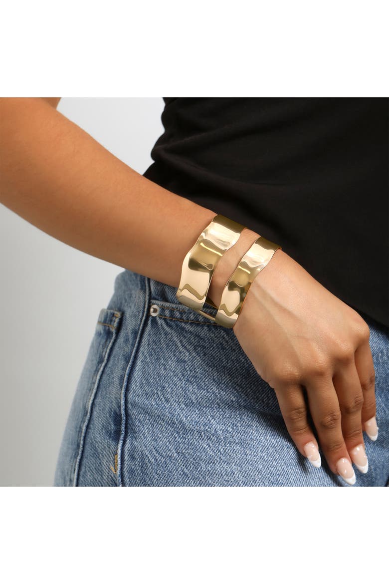 Double Band Cuff Bracelet, Alternate, color, Gold