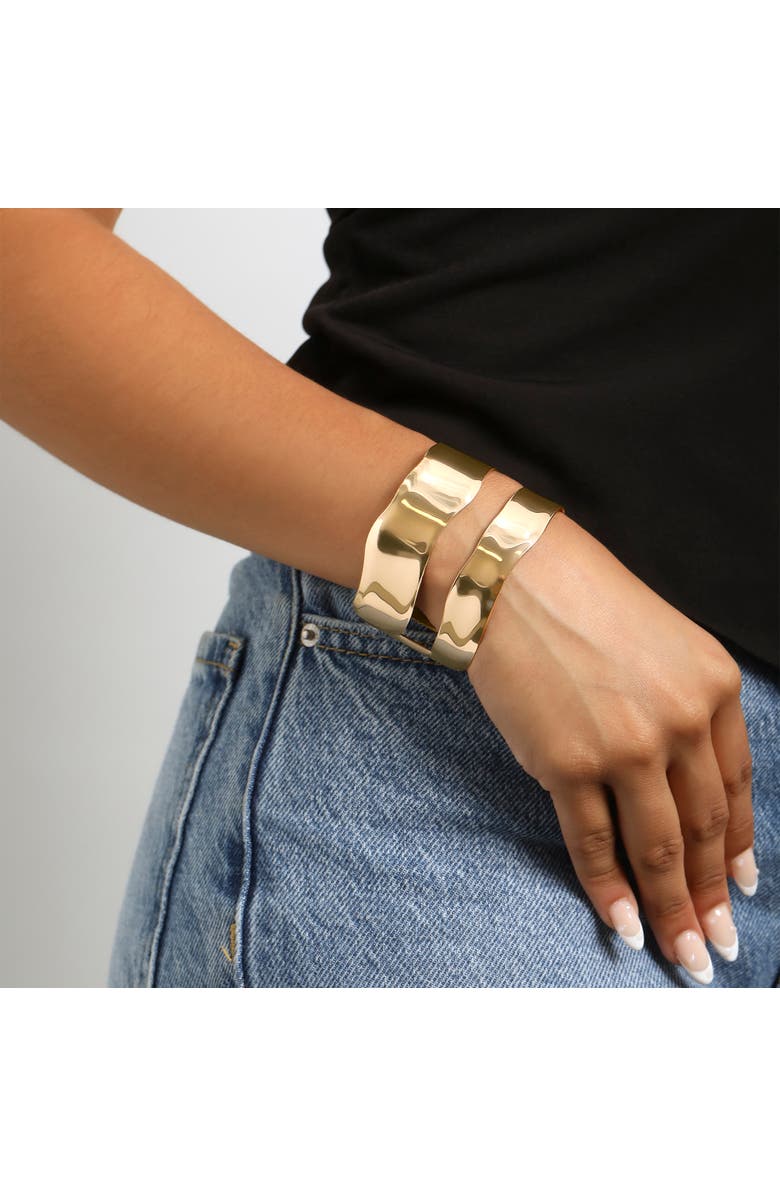 BCBG Generation Double Band Cuff Bracelet, Alternate, color, Gold