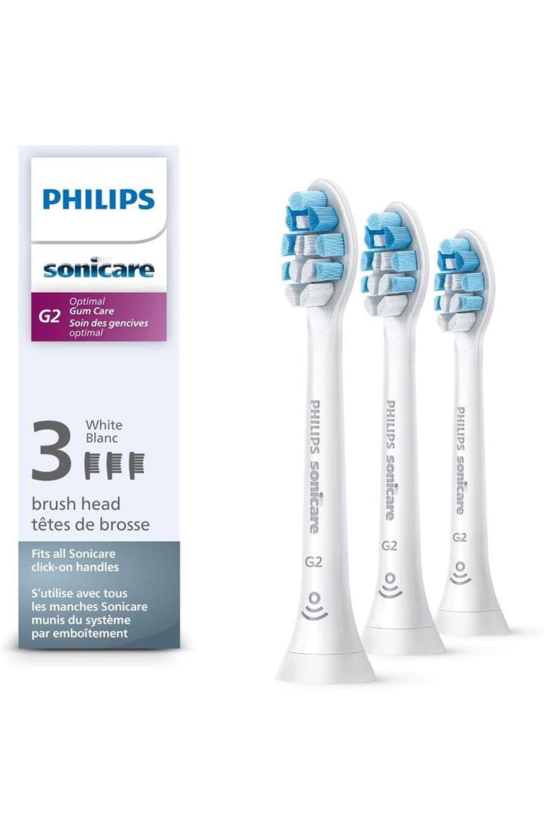 Philips Sonicare G2 Optimal Gum Care Brush Heads 3 Pack White Genuine, Main, color, White
