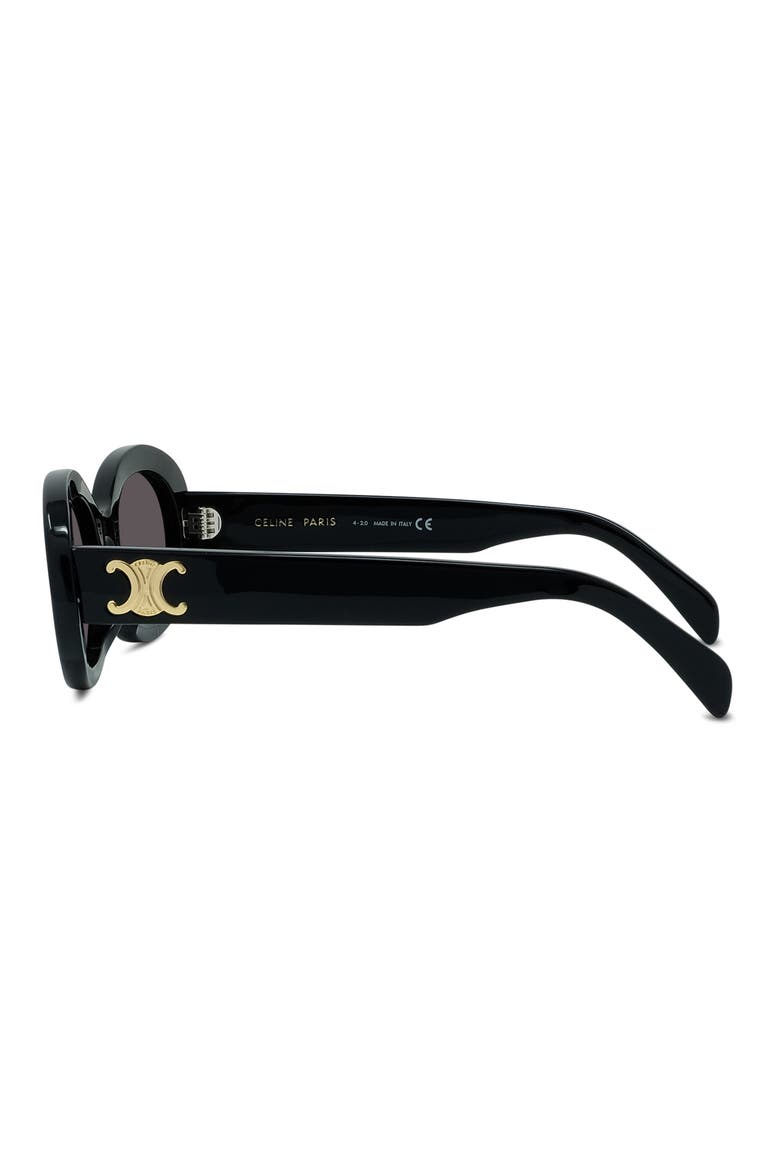 Triomphe 52mm Oval Sunglasses, Alternate, color, SHINY SOLID BLACK/ SMOKE