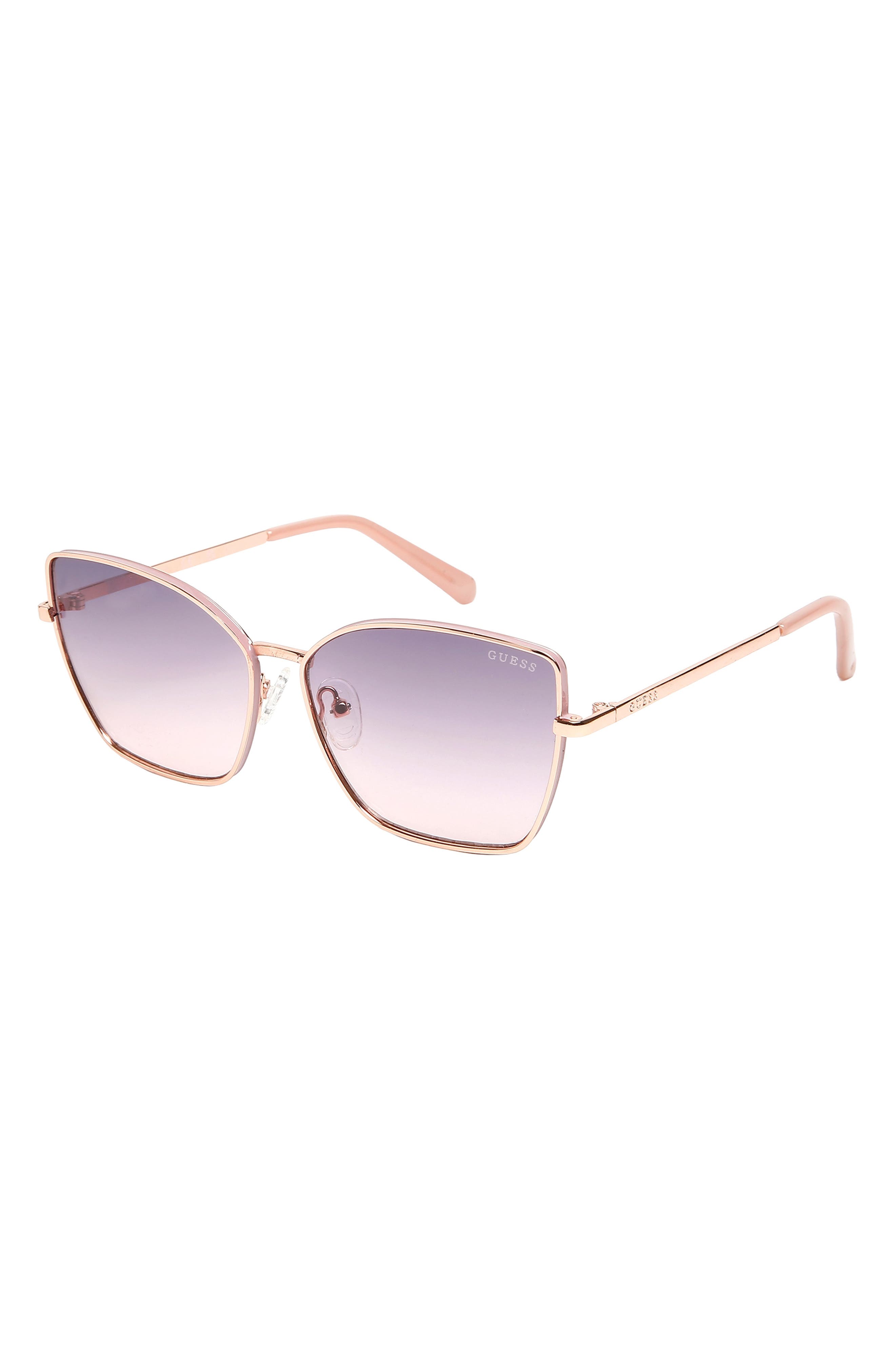 GUESS 57mm Butterfly Gradient Sunglasses