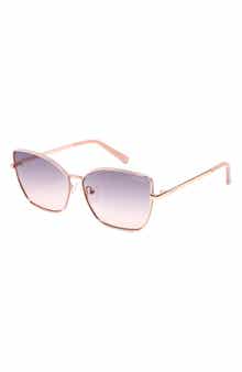 GUESS 57mm Butterfly Gradient Sunglasses