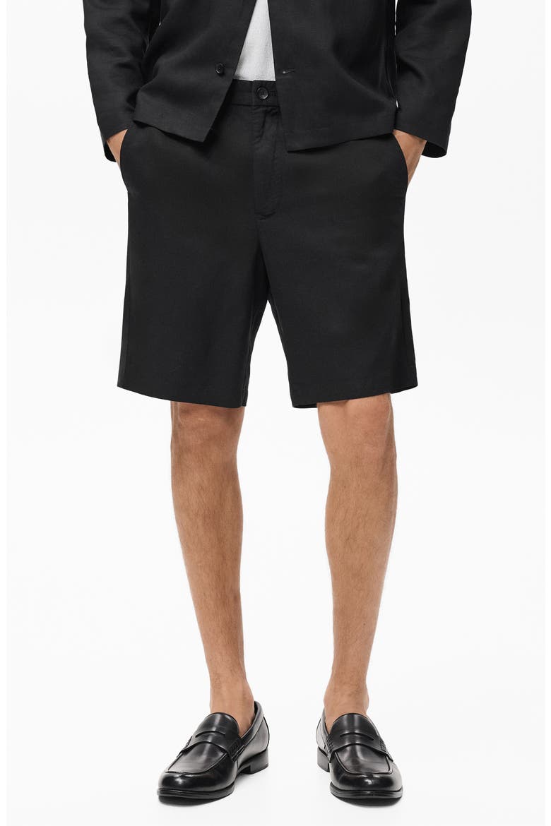 Elastic Waist Shorts, Main, color, BLACK