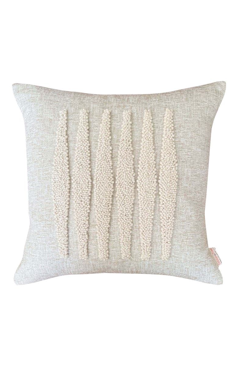 Cotton Tree Punch Needle Pillow - Zulu Pattern - Cover + Insert, Alternate, color, Natural