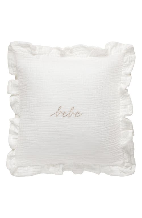 Domani Home Bebe Ruffle Cotton Gauze Accent Pillow In White