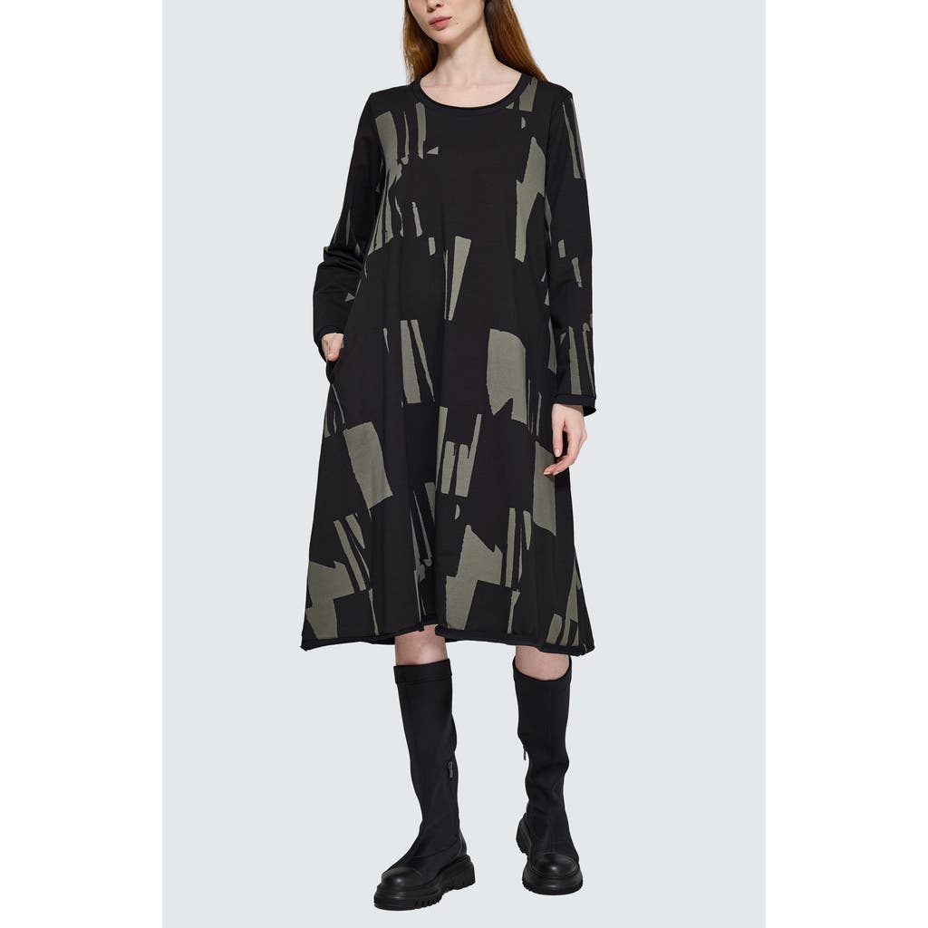 Luukaa Rivelle Printed Jersey Dress In Blue