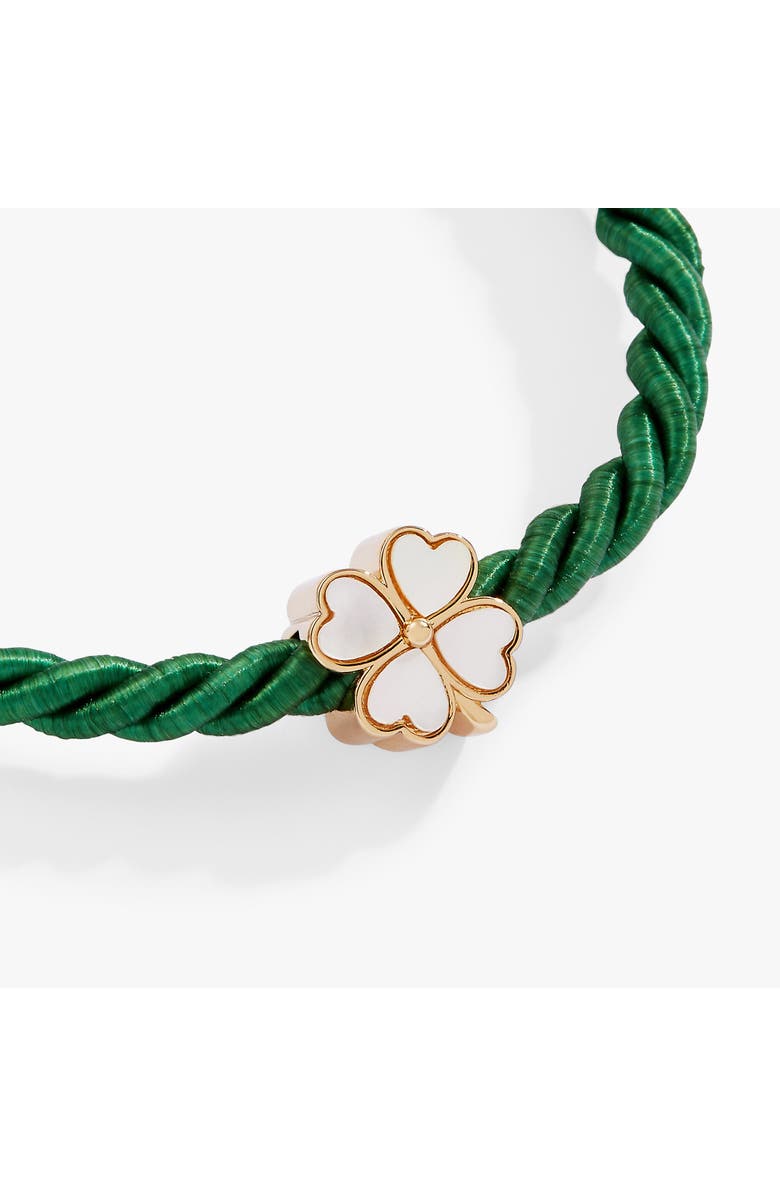 Alex and Ani Four Leaf Clover Cord Bracelet, Alternate, color, Green