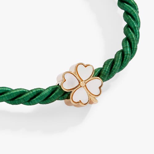 Alex And Ani Four Leaf Clover Cord Bracelet In Green