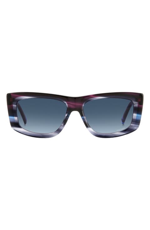 60mm Gradient Rectangular Sunglasses