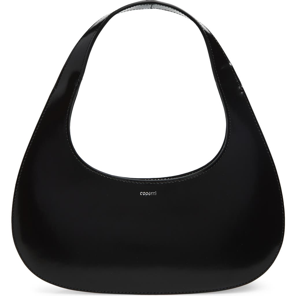 Coperni Swipe Baguette Leather Bag In Black