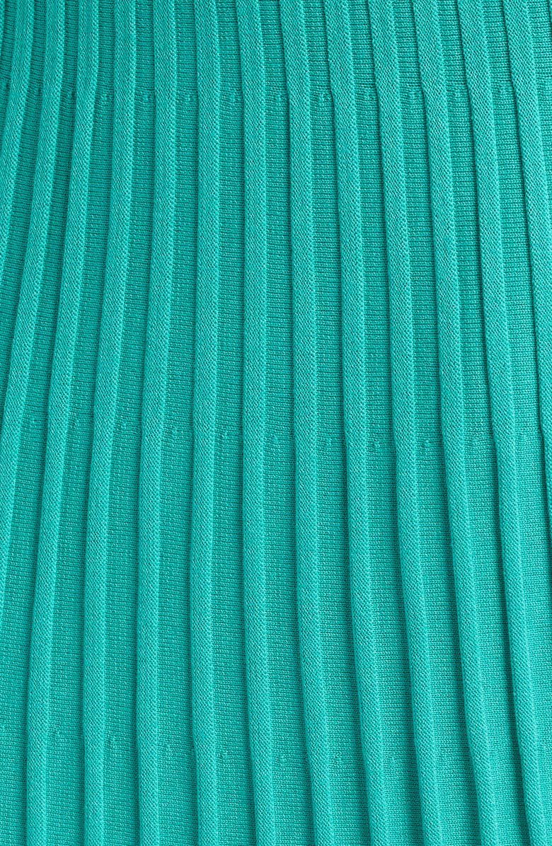 Ming Wang Rib Skirt, Alternate, color, Emerald Awe