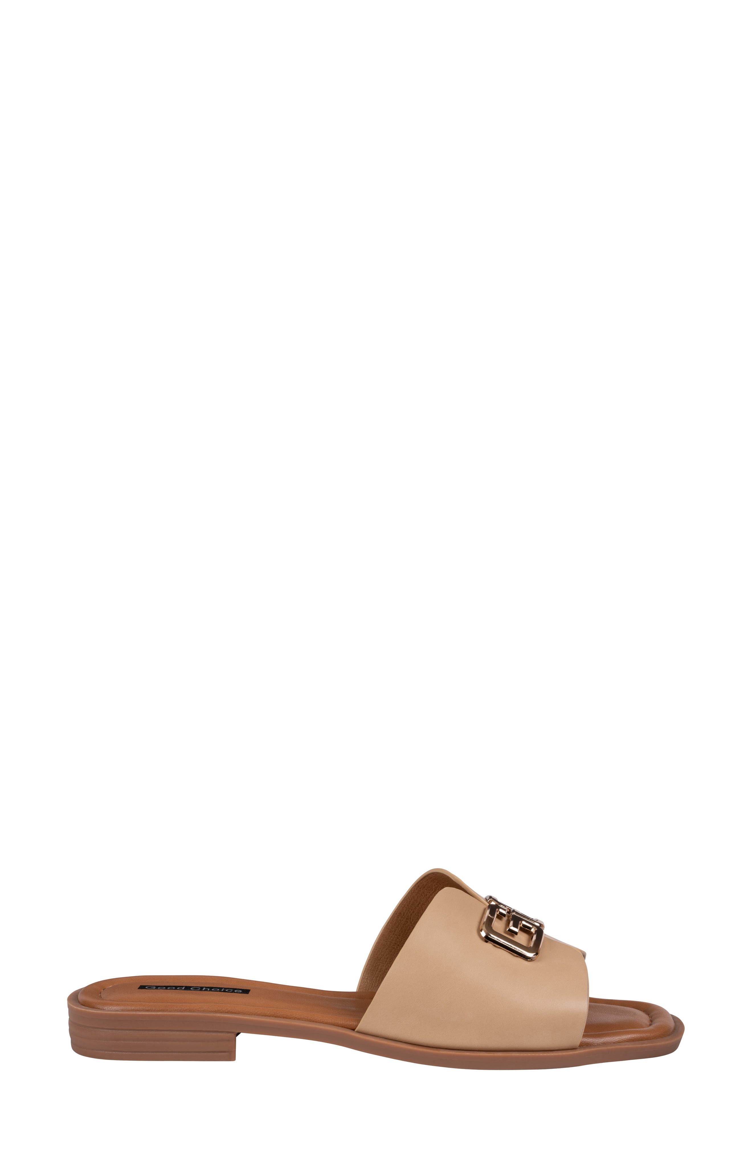 GOOD CHOICE NEW YORK Bergen Hardware Slide Sandal, Alternate, color, Tan
