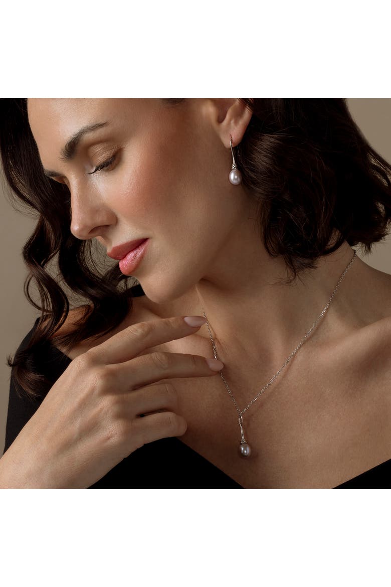Pink Freshwater Drop Pearl Denise Pendant and Earring Set, Alternate, color, Pink Pearls