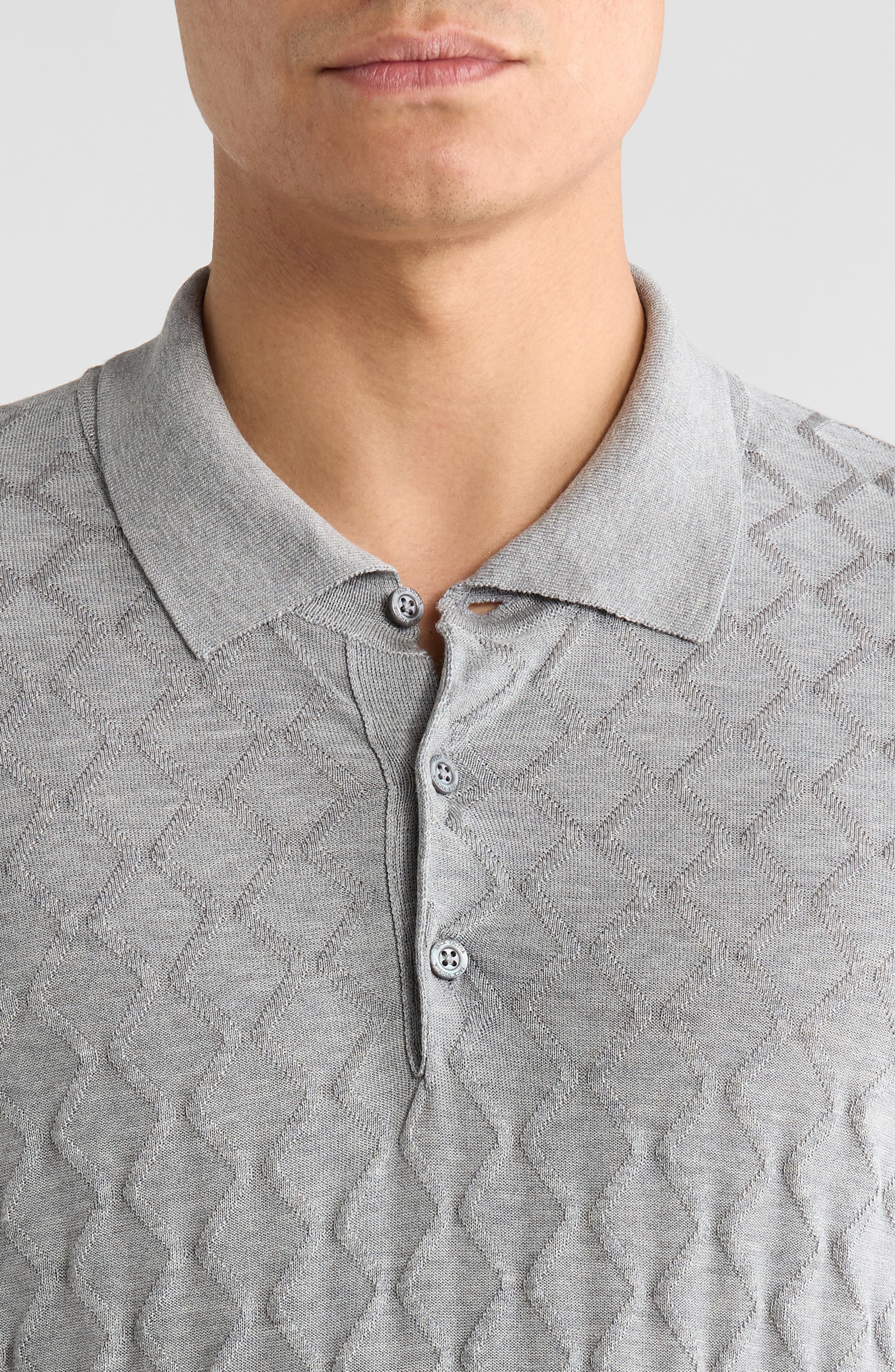 Мужские Jack Victor Dylan Cotton & Silk Jacquard Polo Sweater — фото 4