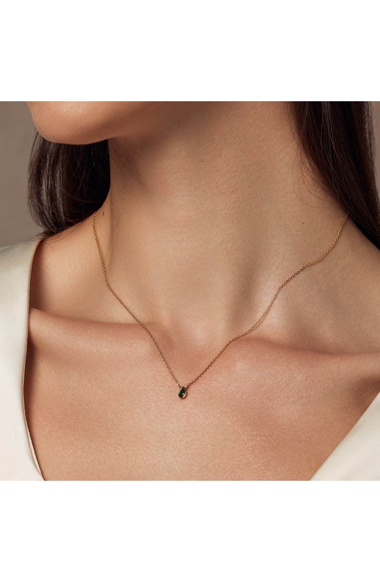 Bearfruit Jewelry Sterling Silver 18k Gold Plated Ivy Emerald Necklace Holiday Gift Idea, Alternate, color, Gold