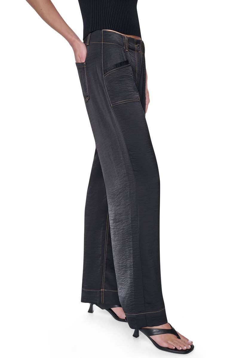 DKNY Contrast Stitch Straight Leg Pants, Alternate, color, 
