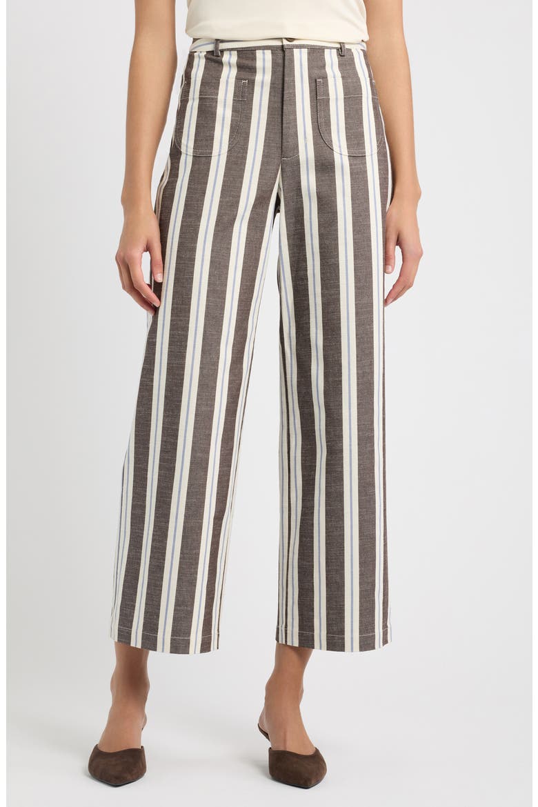 Mindy Stripe Straight Leg Pants, Main, color, ANNE STRIPE CHOCOLA
