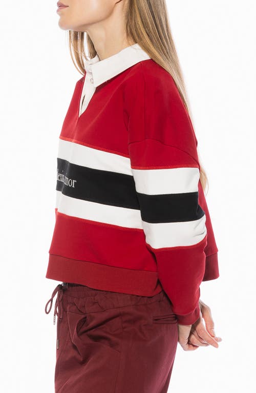 Alexia Admor Lucian Branded Rugby Polo Sweatshirt In Animal Print