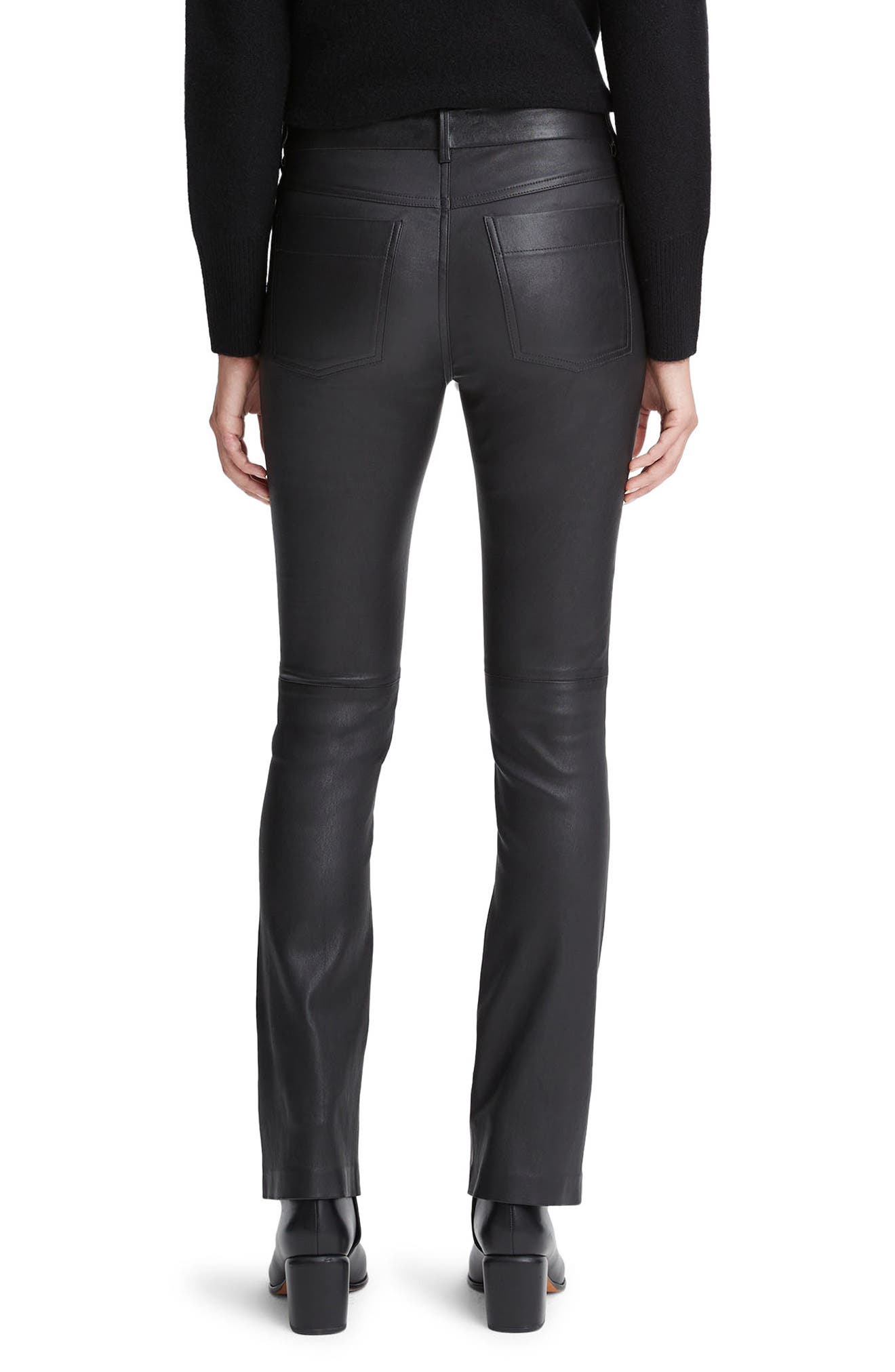 Stretch Bootcut Leather Pants - image 2