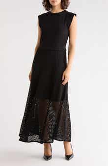 DKNY Mesh Trim Dress